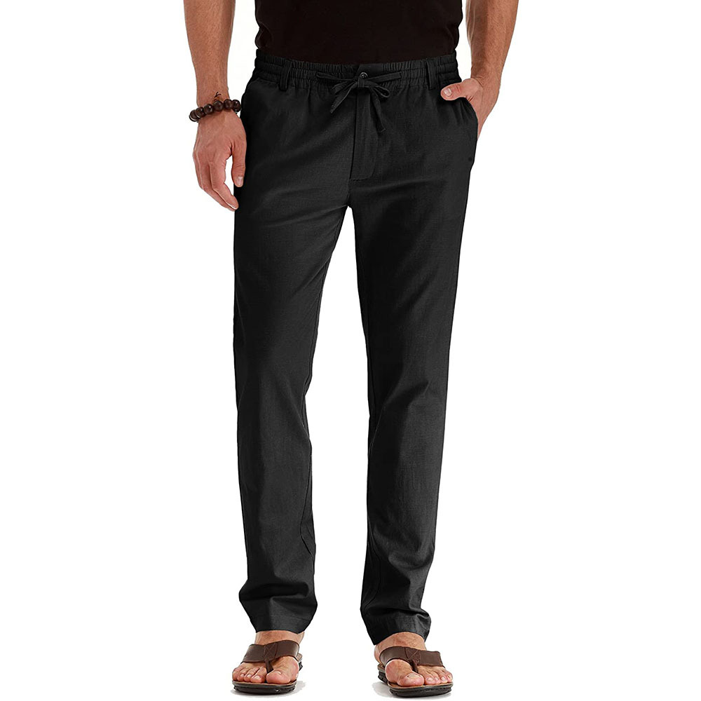 TK Pantalones de hombre de color liso, de moda, informales, holgados y rectos.