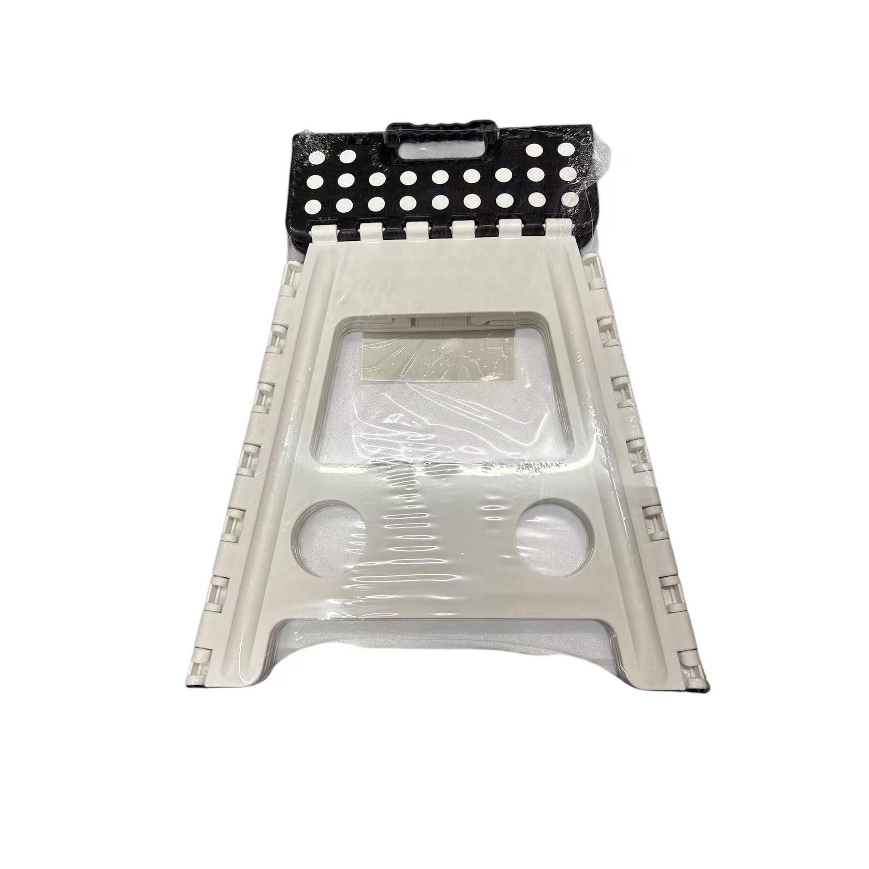 Taburete Plegable La Bolata PVC Compacto 29x22x39cm 150KG BLANCO/NEGRO