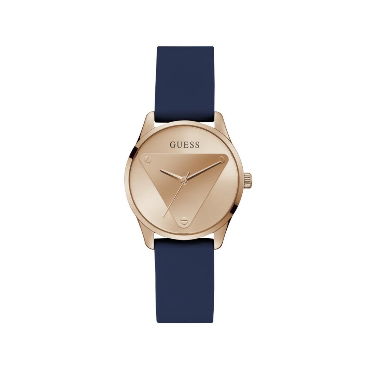 Guess Reloj Mujer Caja De Acero Pulsera Silicona De Color Azul Resistente Al Agua 3 Atm Gw0509l1