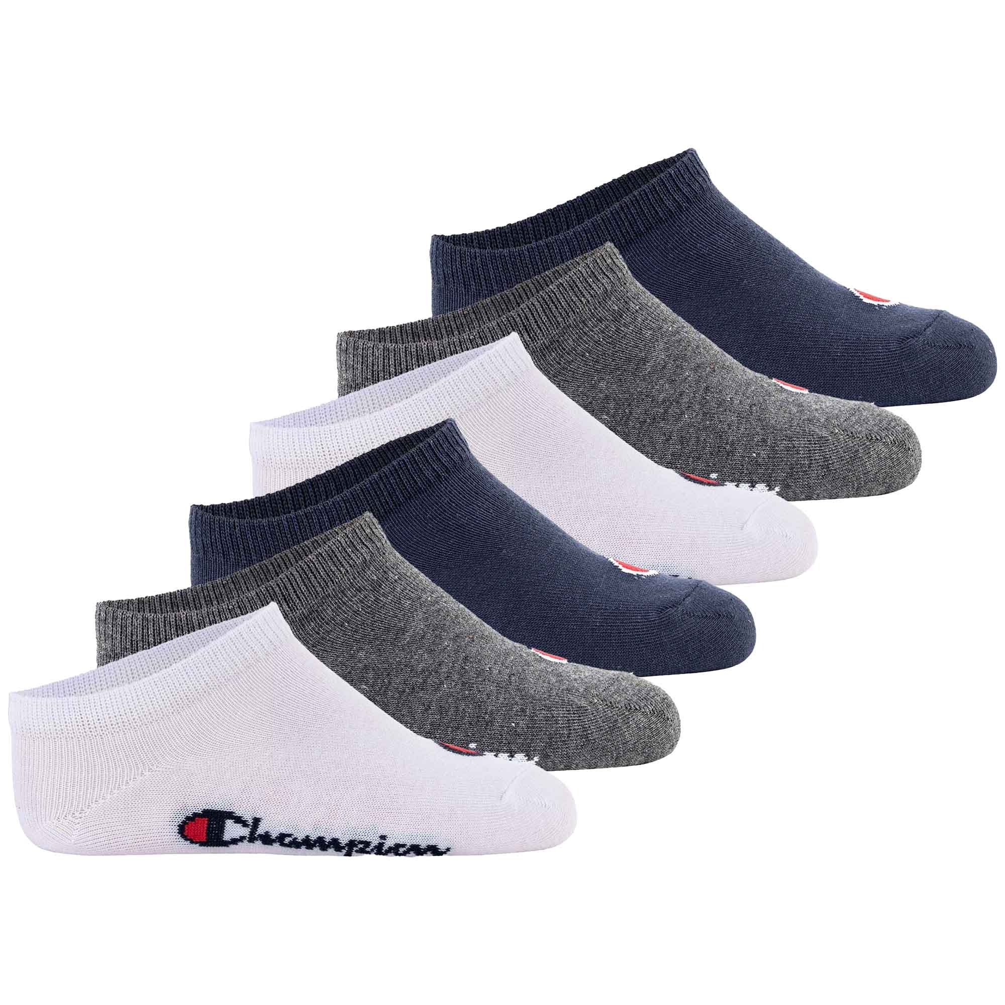Champion Calcetines de niño, lote de 6 - calcetines deportivos, logotipo, color liso