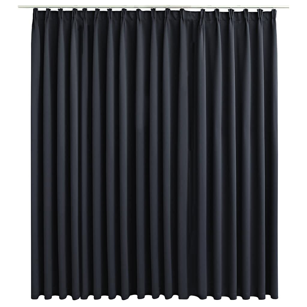 vidaXL Cortina opaca con ganchos negro 290x245 cm