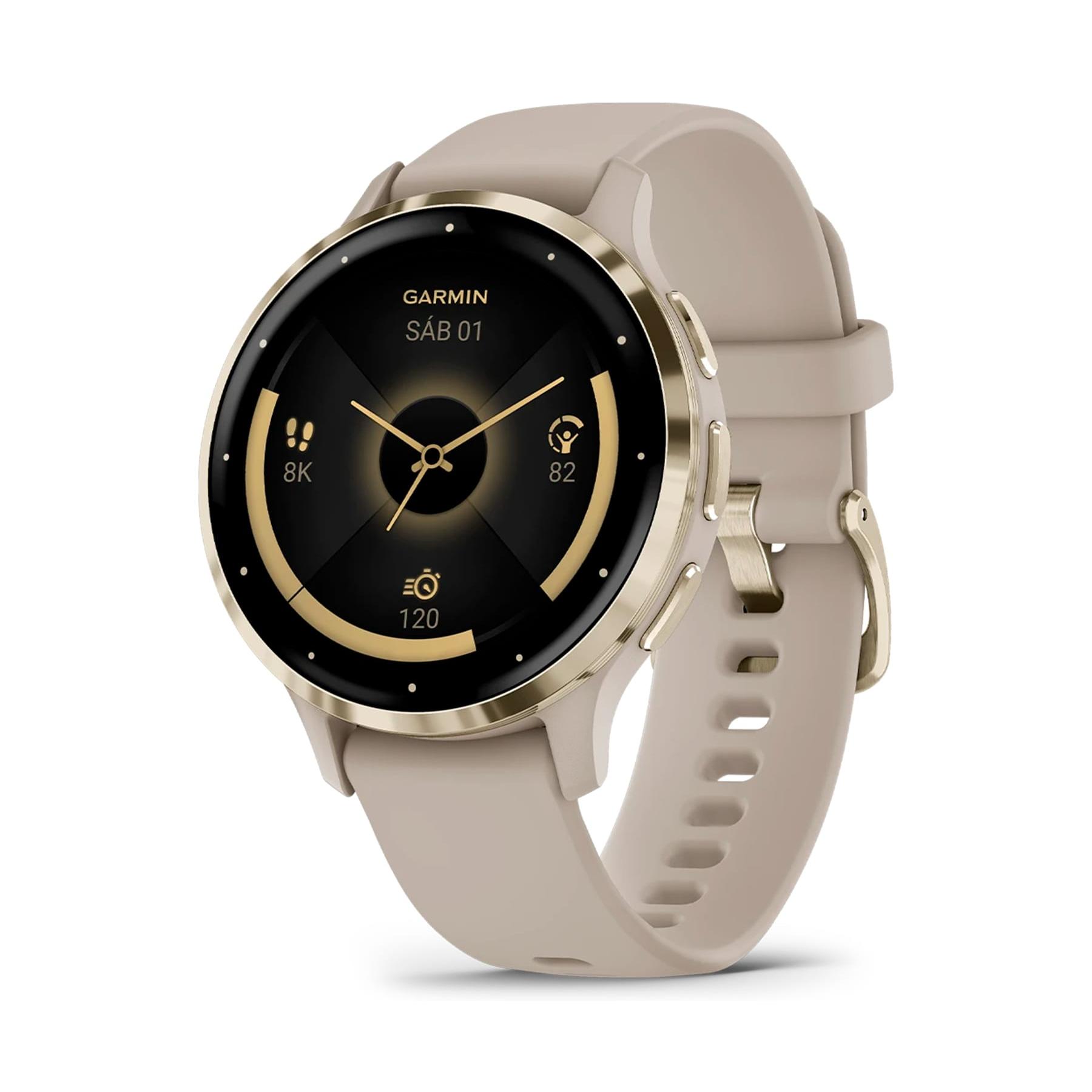 Garmin - Reloj inteligente Venu 3s francés gris de 41 mm con pantalla AMOLED de 1,2\", batería hasta 19 días y funciones avanzadas de salud, sueño y entrenamiento