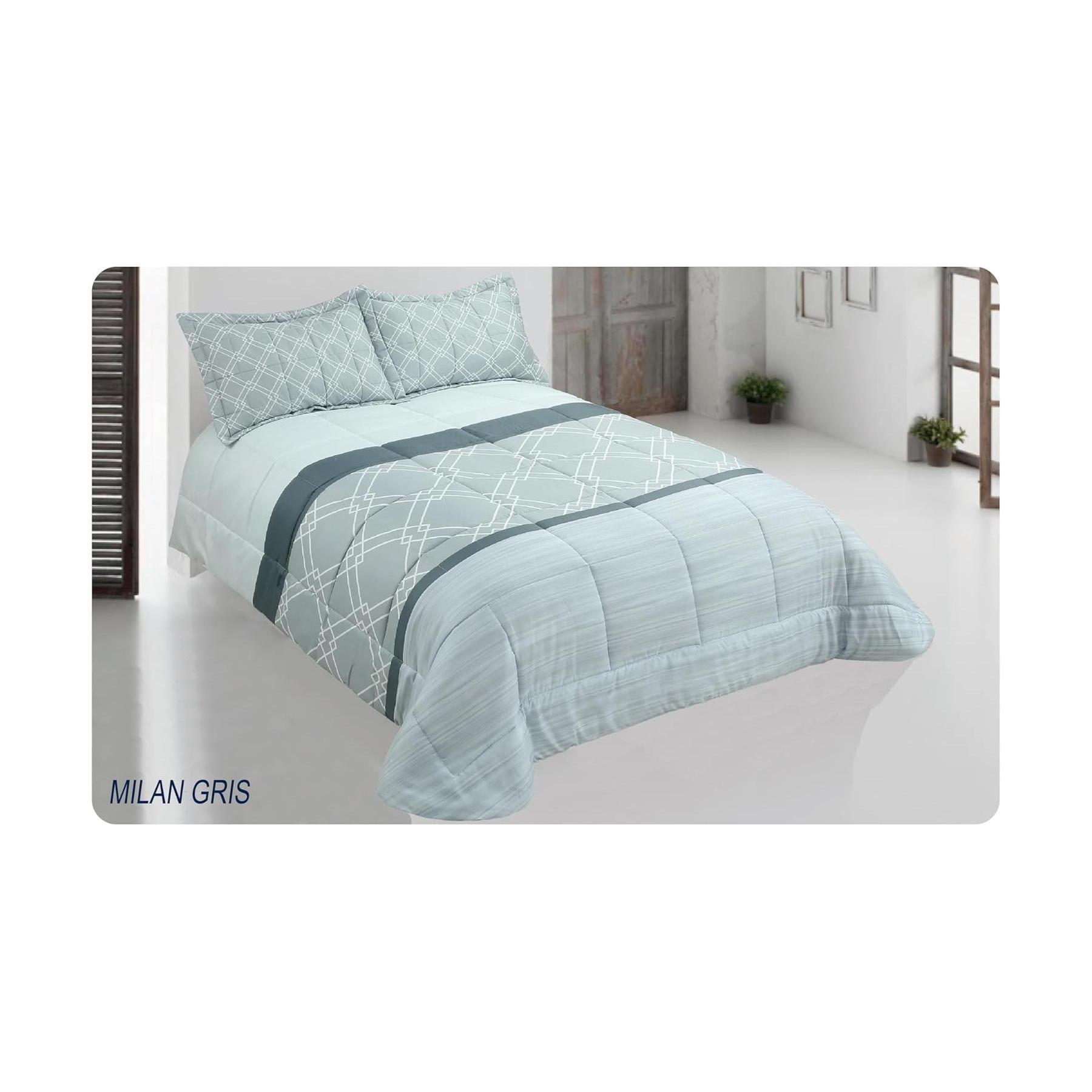 Donatella - Edredón nórdico DONATELLA EDREDÓN NÓRDICO ESTAMPADO REVERSIBLE  con patrón geométrico, 400 g/m², ideal para otoño e invierno, transpirable y hipoalergénico para cama 150 cm