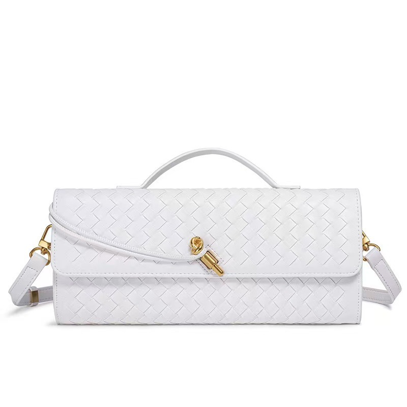 Bolsos de mano tejidos para mujer, bolso cruzado de hombro de piel sintética para noche, bolso bandolera de mano para formal, boda, fiesta