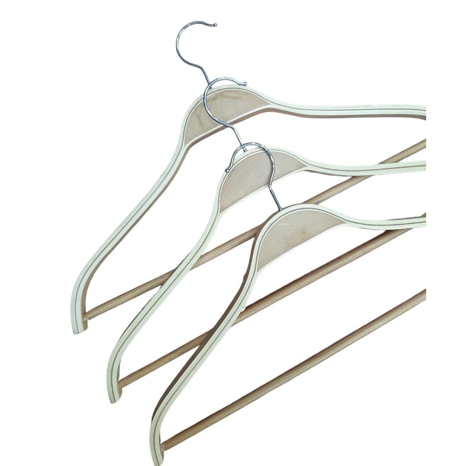 RIVERTY - Perchas de Madera Pack 10 Unidades - Blanca - Color Madera - Alta Calidad - Ropa