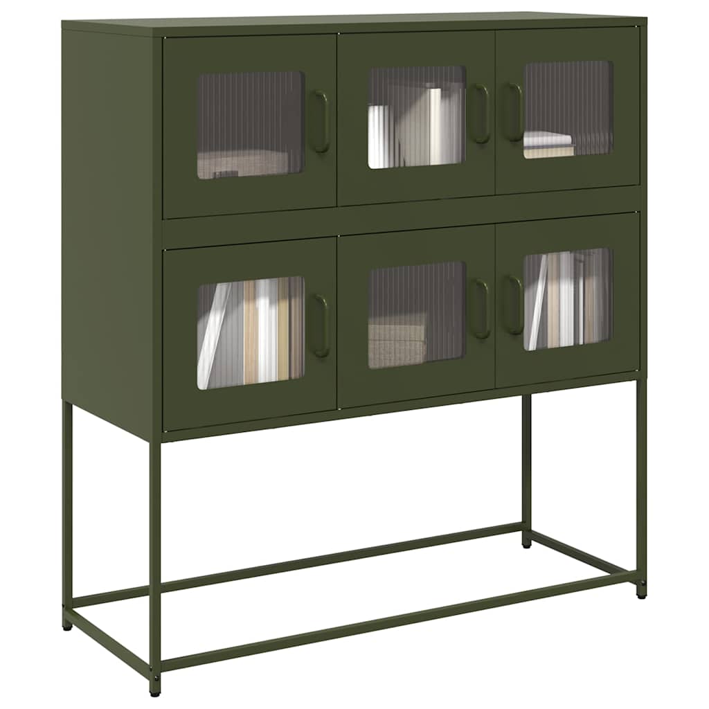 vidaXL Aparador de acero laminado en frío 100,5x39x107 cm en color Rosa/Verde oliva/Antracita y más