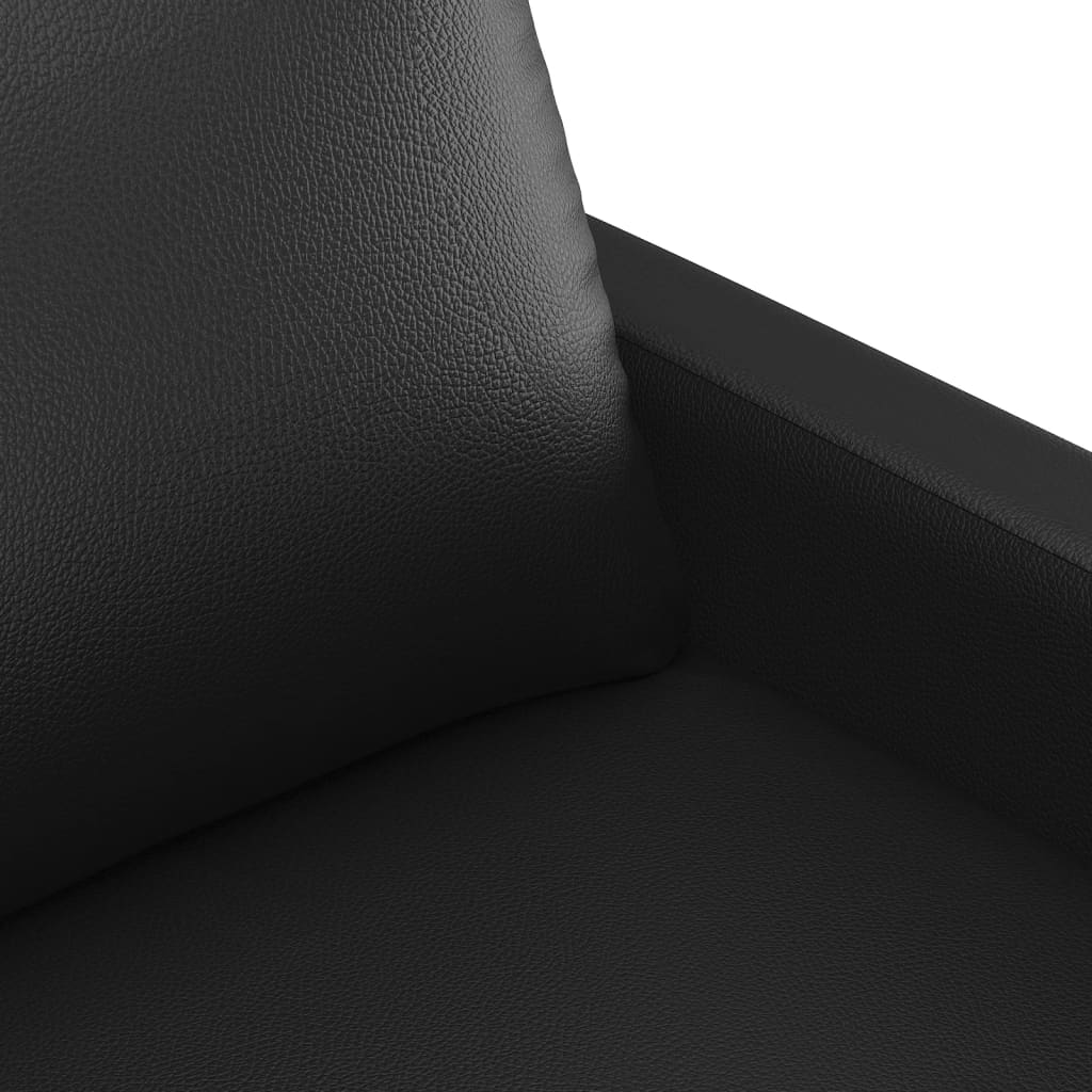 vidaXL Juego de sofás con cojines 3 piezas cuero sintético negro