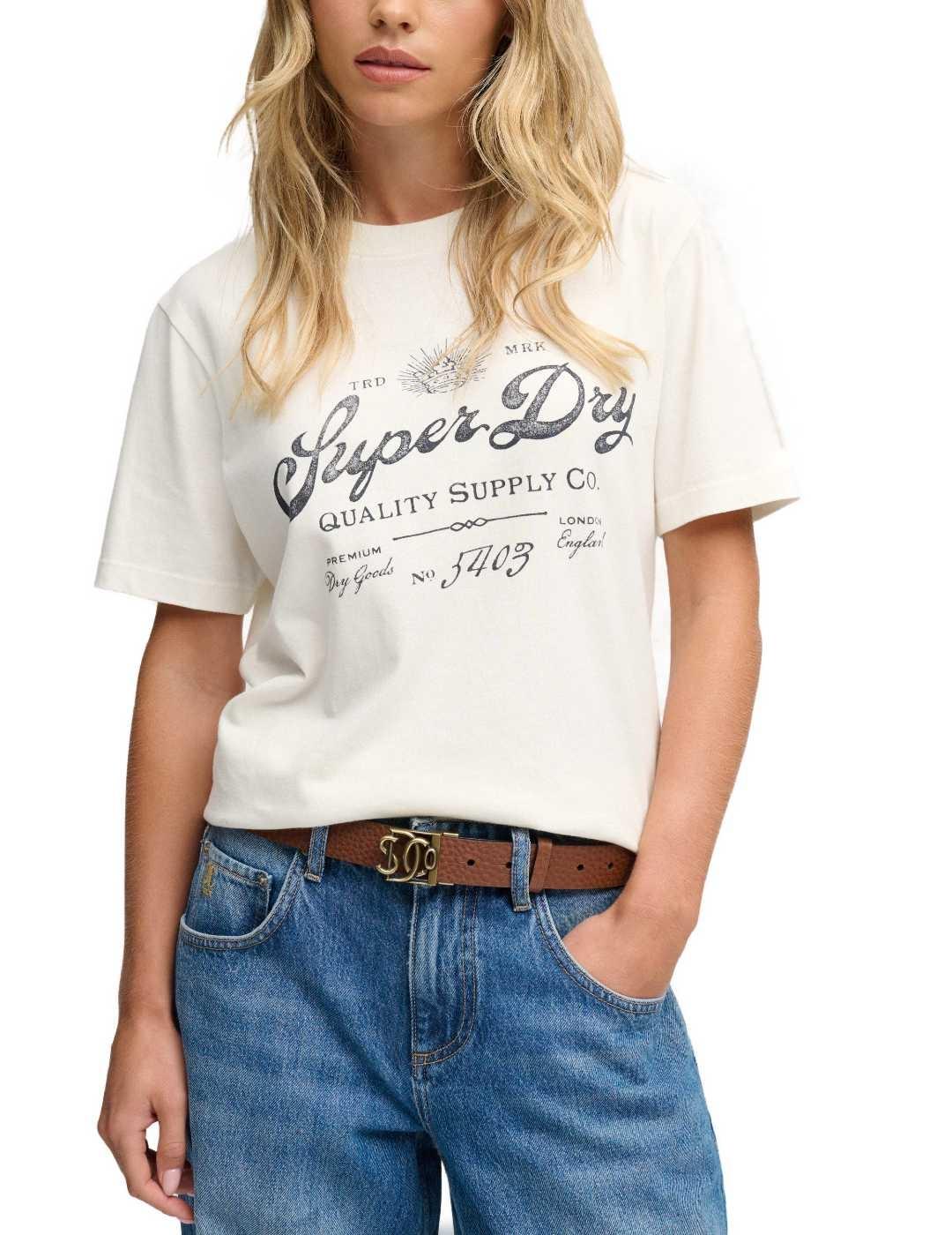 Cinturón Superdry Leather camel reversible de piel mujer