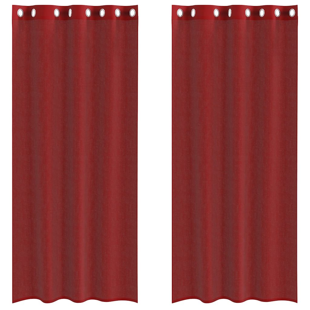 vidaXL Cortinas de gasa con ojales 2 uds 140x225 cm