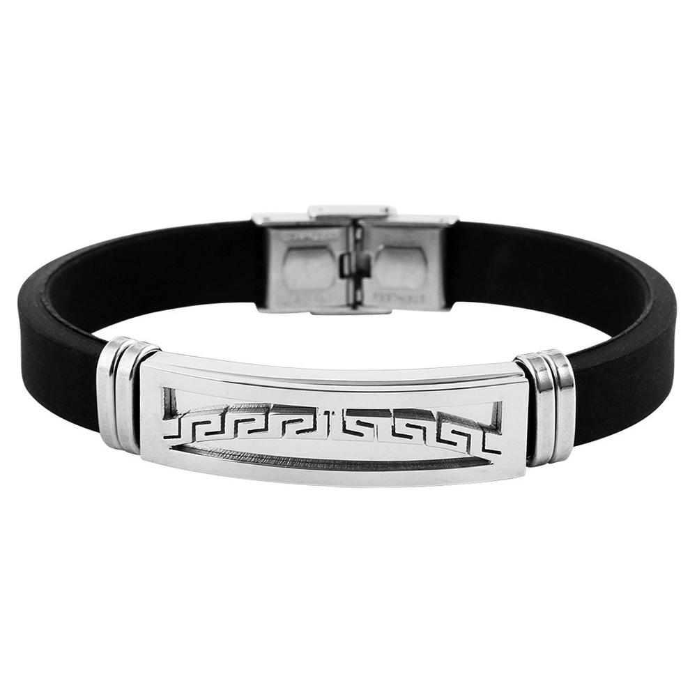Akzent® Pulsera "Galeb" em Silicone e Aço Inoxidável - 0070