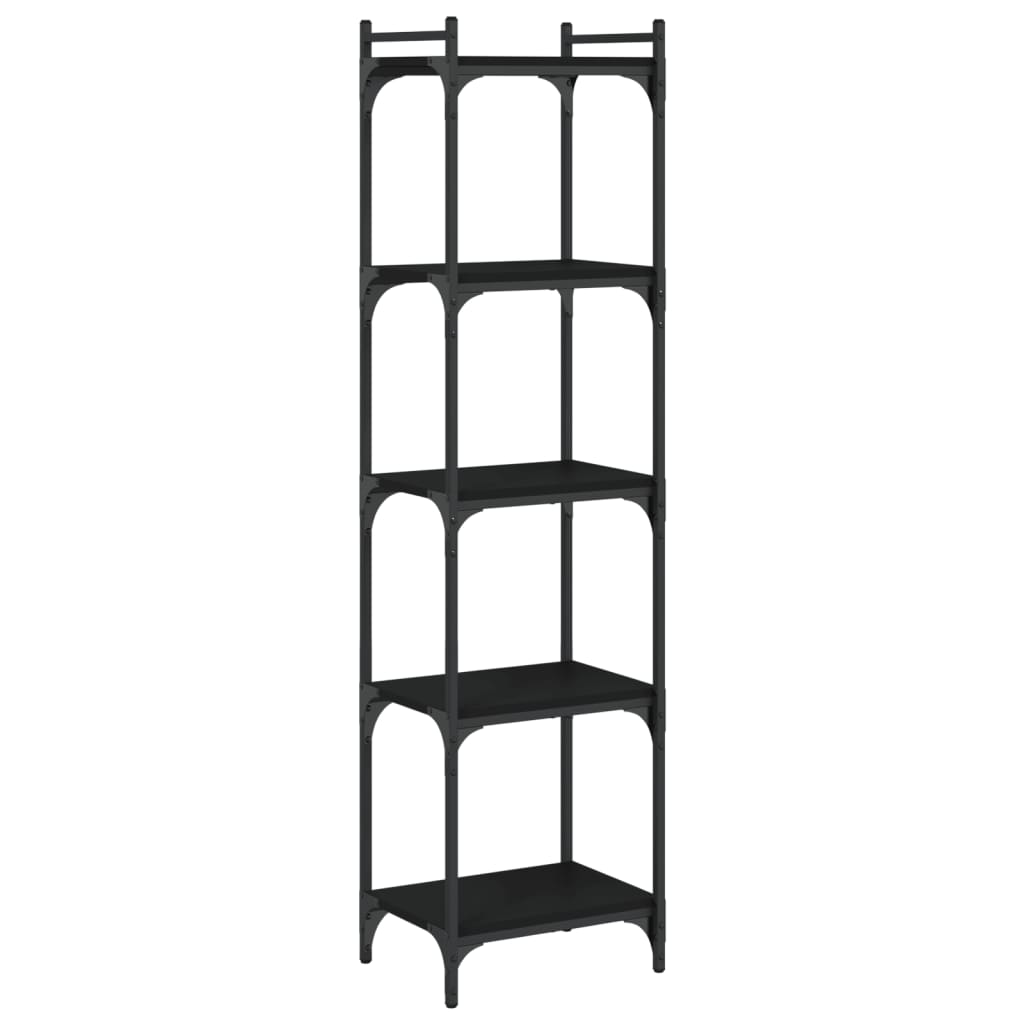 Vidaxl Librería 5 Estantes de Madera Ingeniería Negro - 40x30x154 Cm