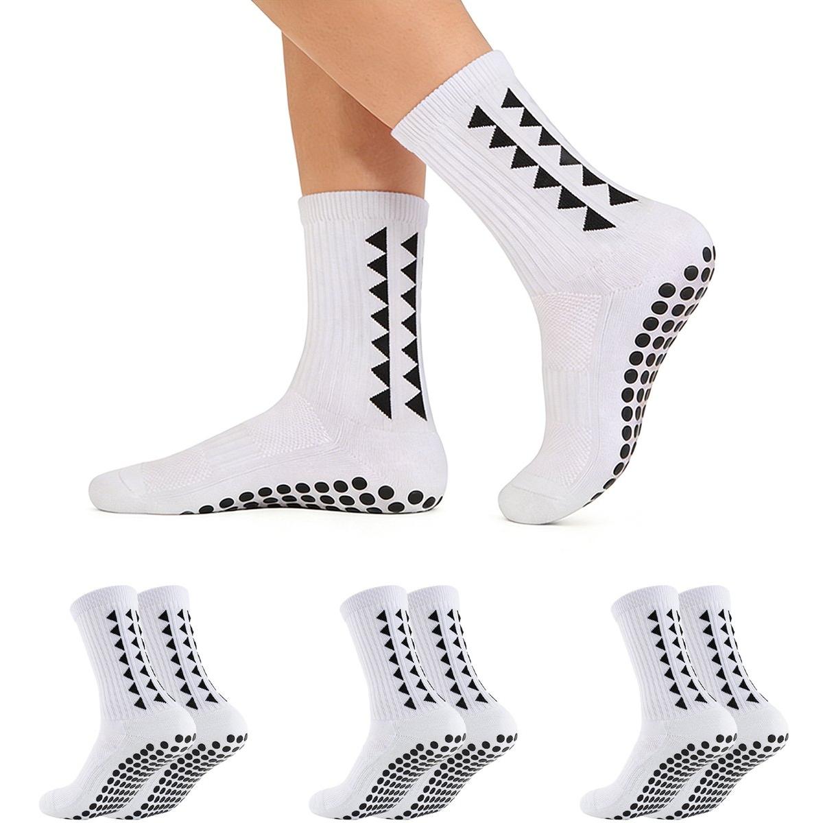 Om Home pares de calcetines de fútbol antideslizantes - calcetines de entrenamiento de fútbol para hombre - calcetines de agarre resistentes al desgaste - calcetines deportivos antideslizantes con puntos - adecuados para yoga, correr y caminar - talla 39-