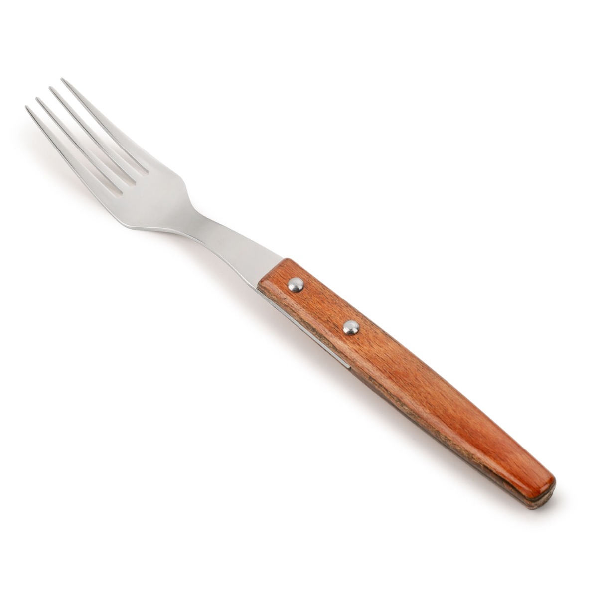 Arcos Cuchillos de Mesa de Acero Inoxidable 18/10 - Tenedor de 200 mm con Mango de Madera Comprimida - Ideal para Uso Diario - Serie Cuchillos de Mesa
