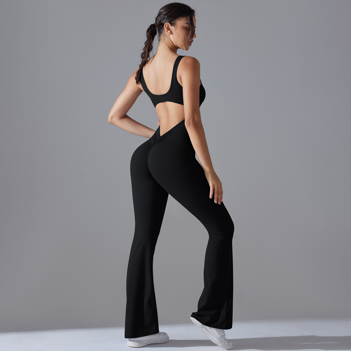 TK 2025 Nueva Belleza ealda de una Pieza melalgodón Elevación Deporte entrenamiento ropa Pantones acampanados mono de Yoga