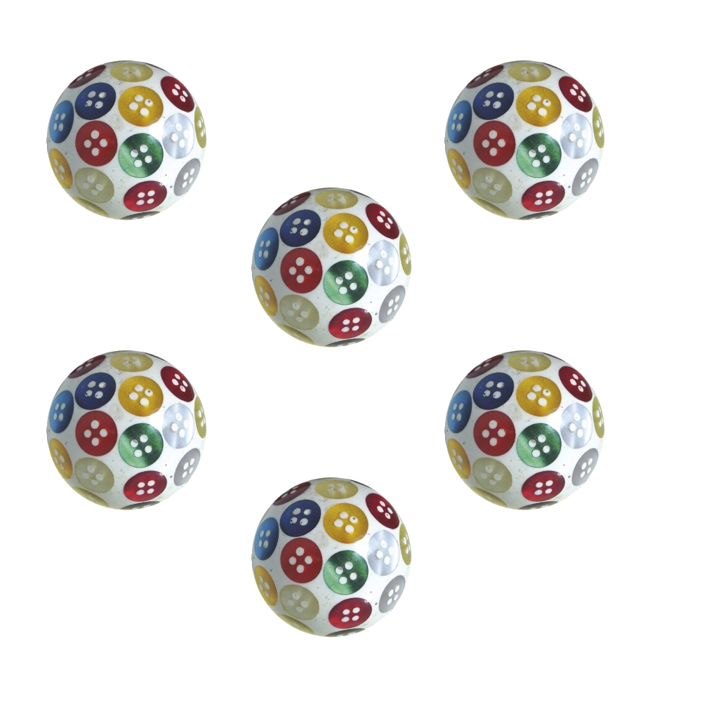 6 Un. TIRADOR Pomo Mueble Infantil bola botones nacar colores incrustado - Diámetro 34MM