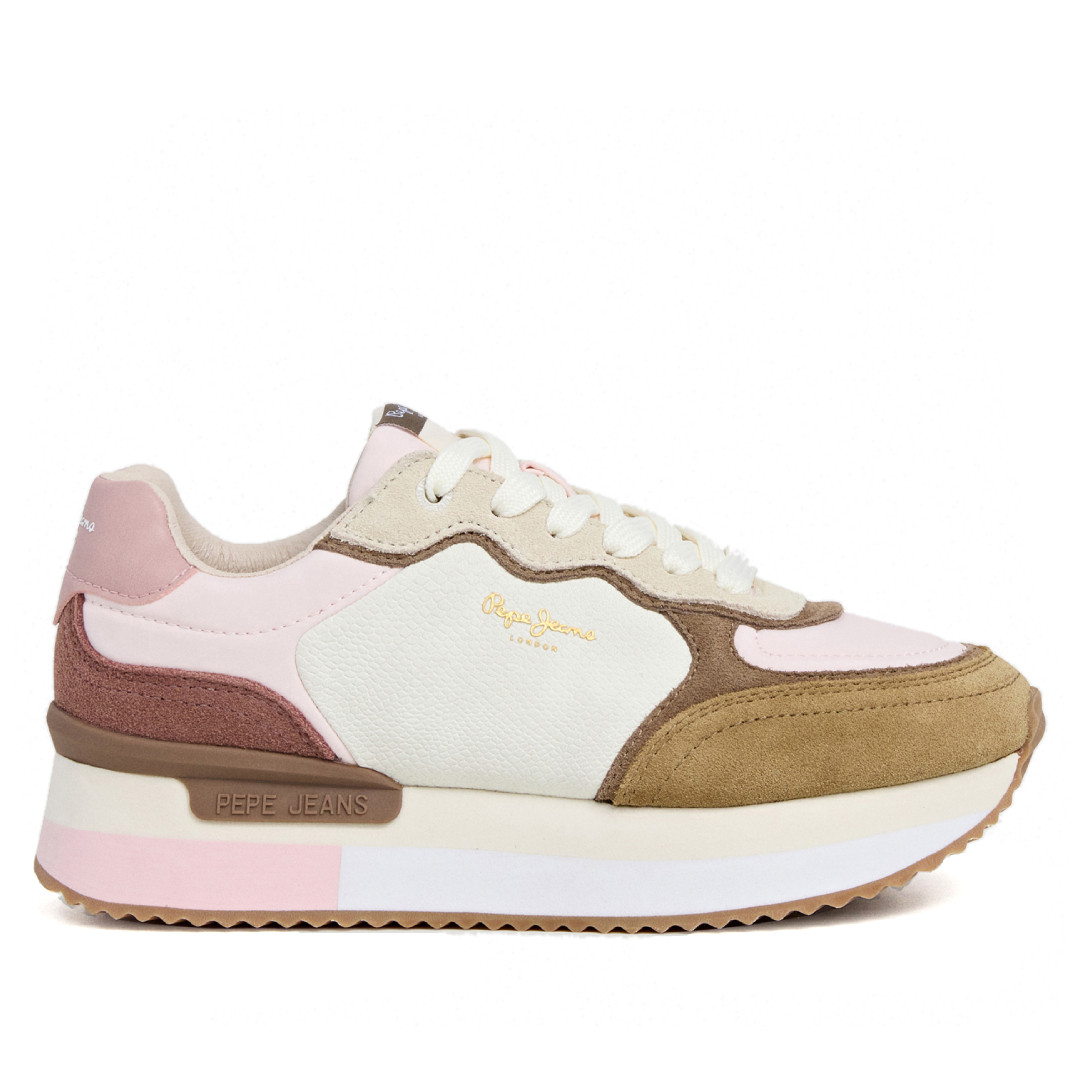 Zapatillas urban Pepe Jeans rusper snake w en tonos tierra y detalles rosas