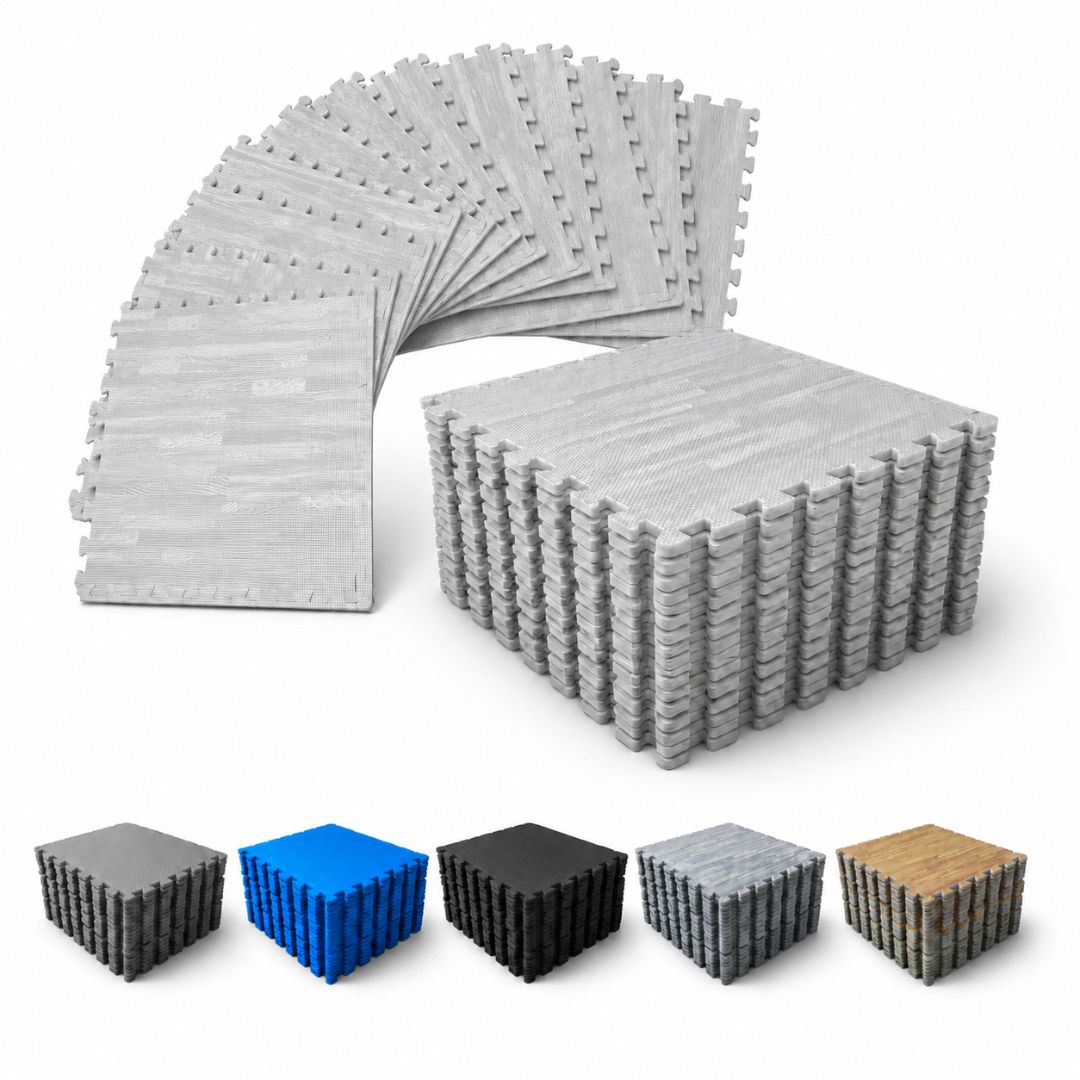 JOWY Pack Esterilla Protector de Suelo Multifuncional 60 x 60 x1 cm– Tatami Puzzle para Gimnasio, Fitness y Uso Doméstico – Alfombra de Espuma Suave de Máxima Protección para Cualquier Superficie