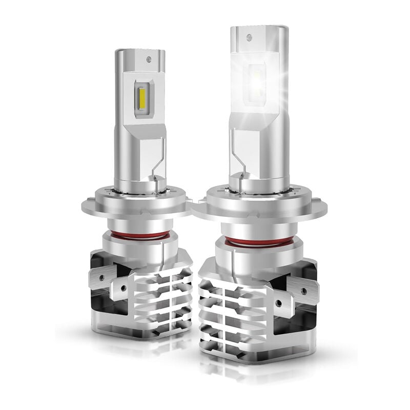 Bombilla LED H7 de 2 piezas, 6500K blanca para kit de bombillas de faros delanteros de repuesto de 12V-24V para automóvil