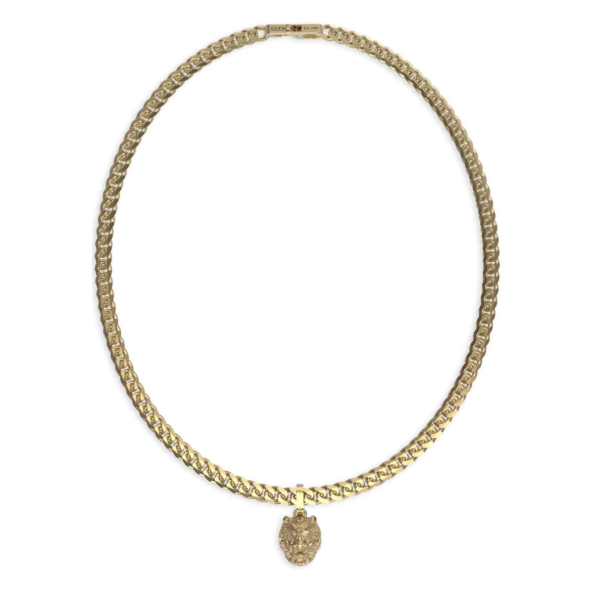 Guess Collar Hombre Lion King De Acero Dorado Jumn01301jwygt-u