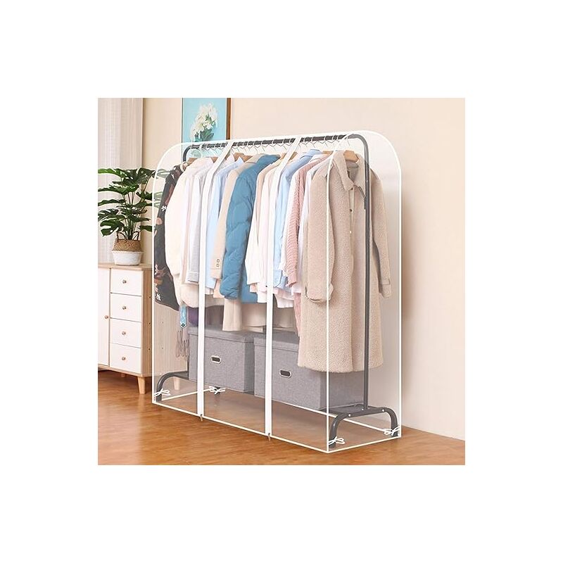 CA Fundas para ropa, funda para perchero, ventana transparente, protector antipolvo para camisas, trajes, abrigos y armarios (no incluidos).