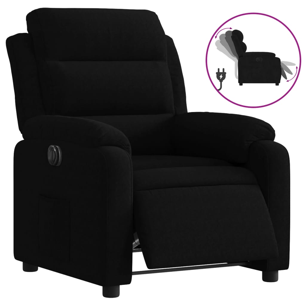 vidaXL Sillón reclinable eléctrico de terciopelo negro
