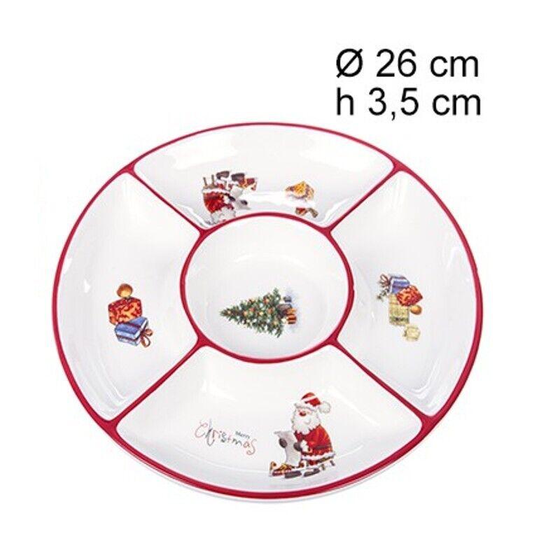 Juego de Vajilla Cerámica de Navidad Menaje de Mesa Vajilla Navideña: Plato, Entremesera, Bandeja, Cuenco, cuchara, Tartera, Aceitera, Vinagrera, Saleros, Pimientero, Azucarero, Campana,,,
