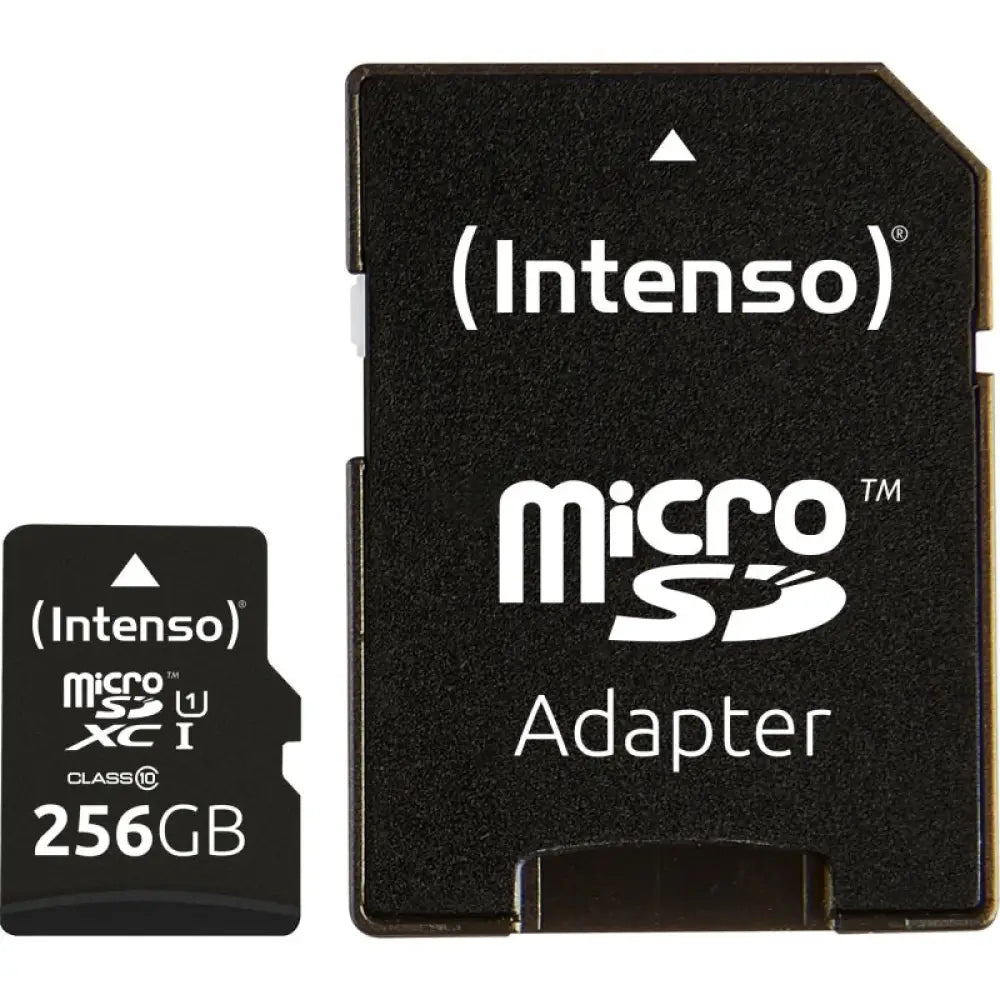 Intenso - Tarjeta microSDXC UHS-I Premium 3423492 de 256 GB con velocidad hasta 45 MB/s y adaptador incluido para cámaras, drones y smartphones