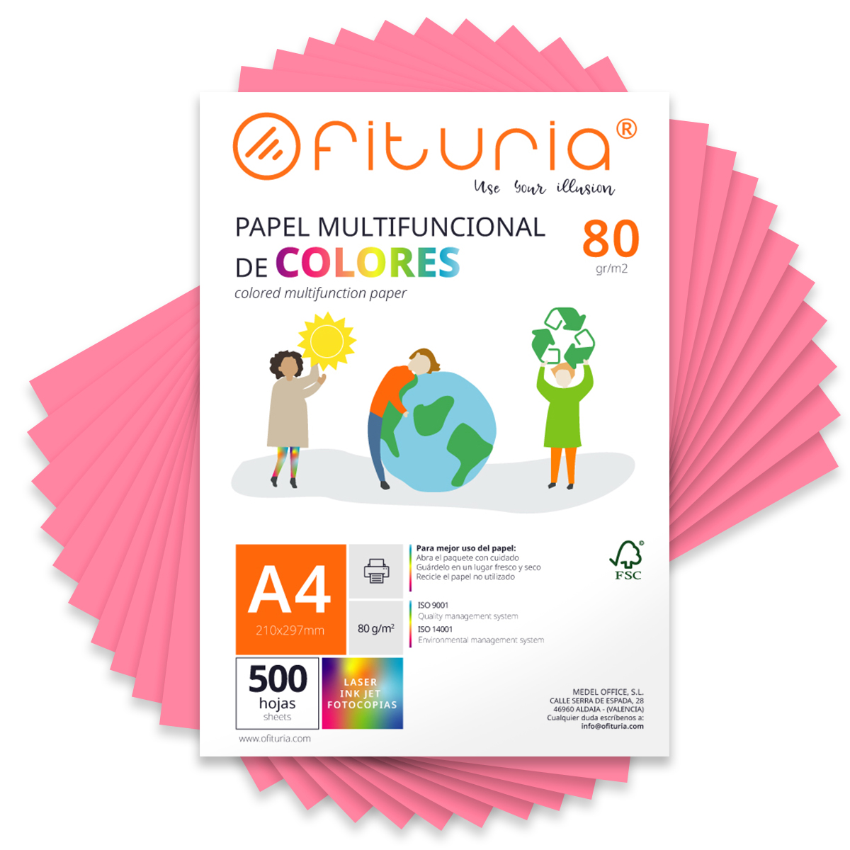 Folios de Colores, Packs de Hojas A4 80gr – Papel de Colores para Manualidades, Impresora, Scrapbooking – Folios Colores – Ideal Origami, Papiroflexia, Oficina y Escuela