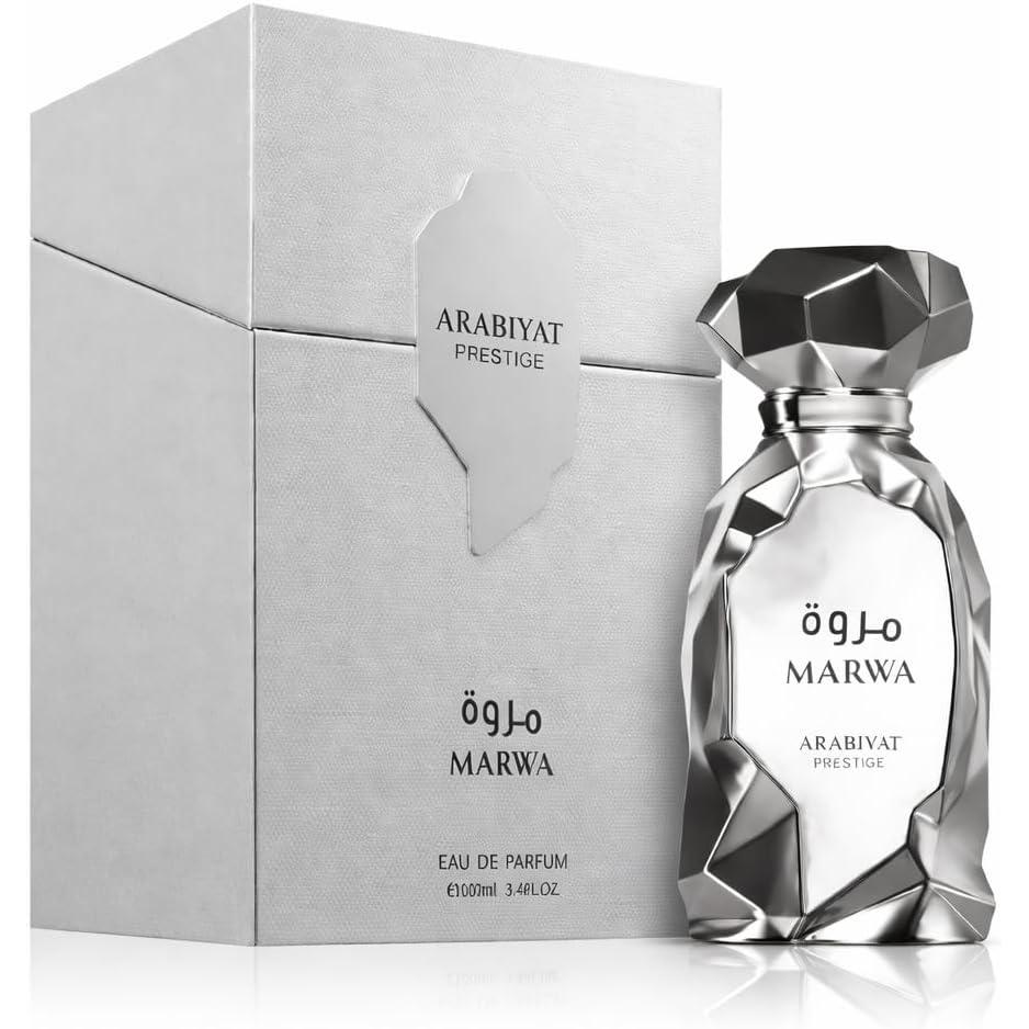 Marwa Arabiyat - Eau de Parfum Prestige para hombre 100 ml, fragancia cítrica aromática con bergamota, jengibre y madera de gaiac de larga duración