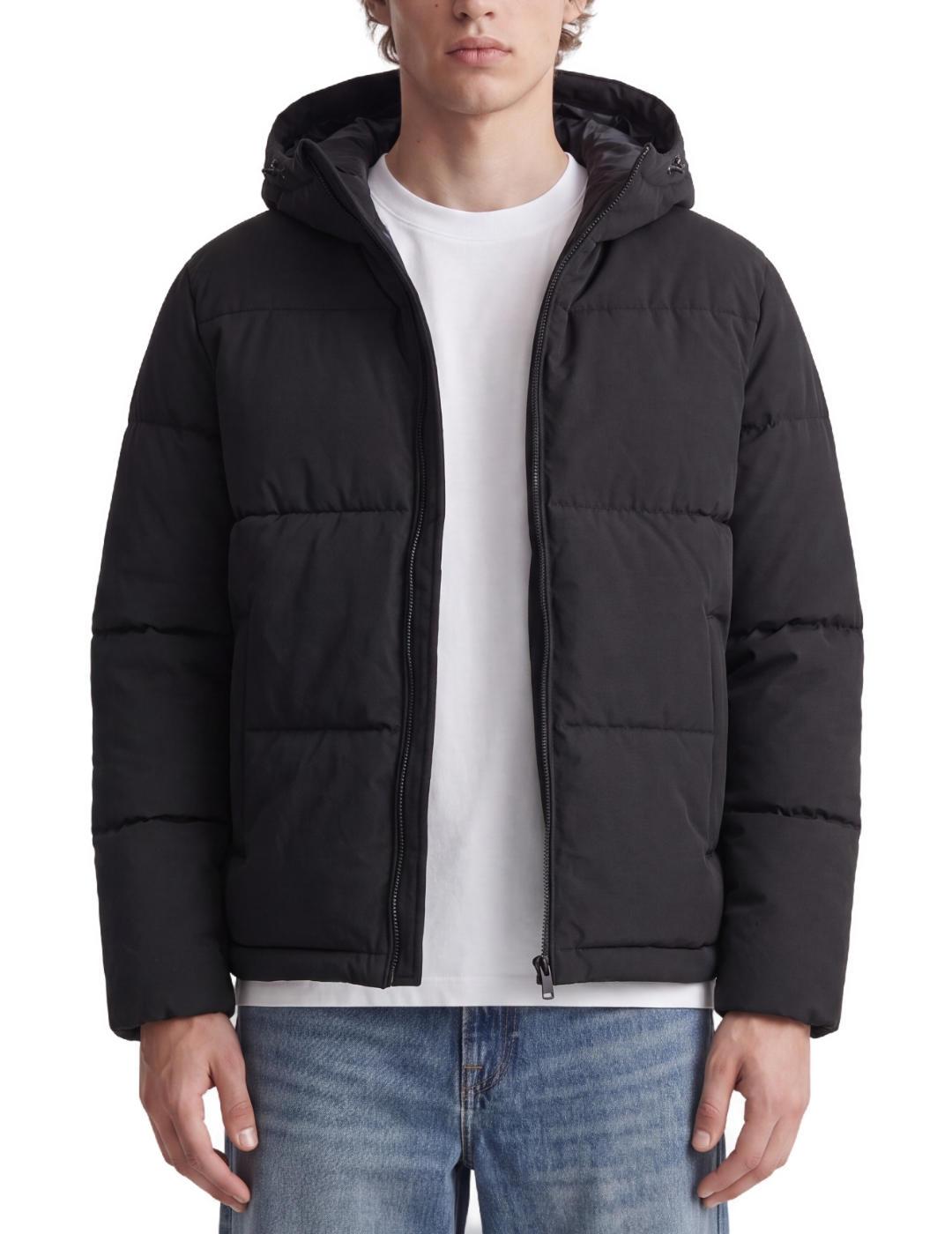 Abrigo Jack&Jones Galaxy negro puffer guateado para hombre