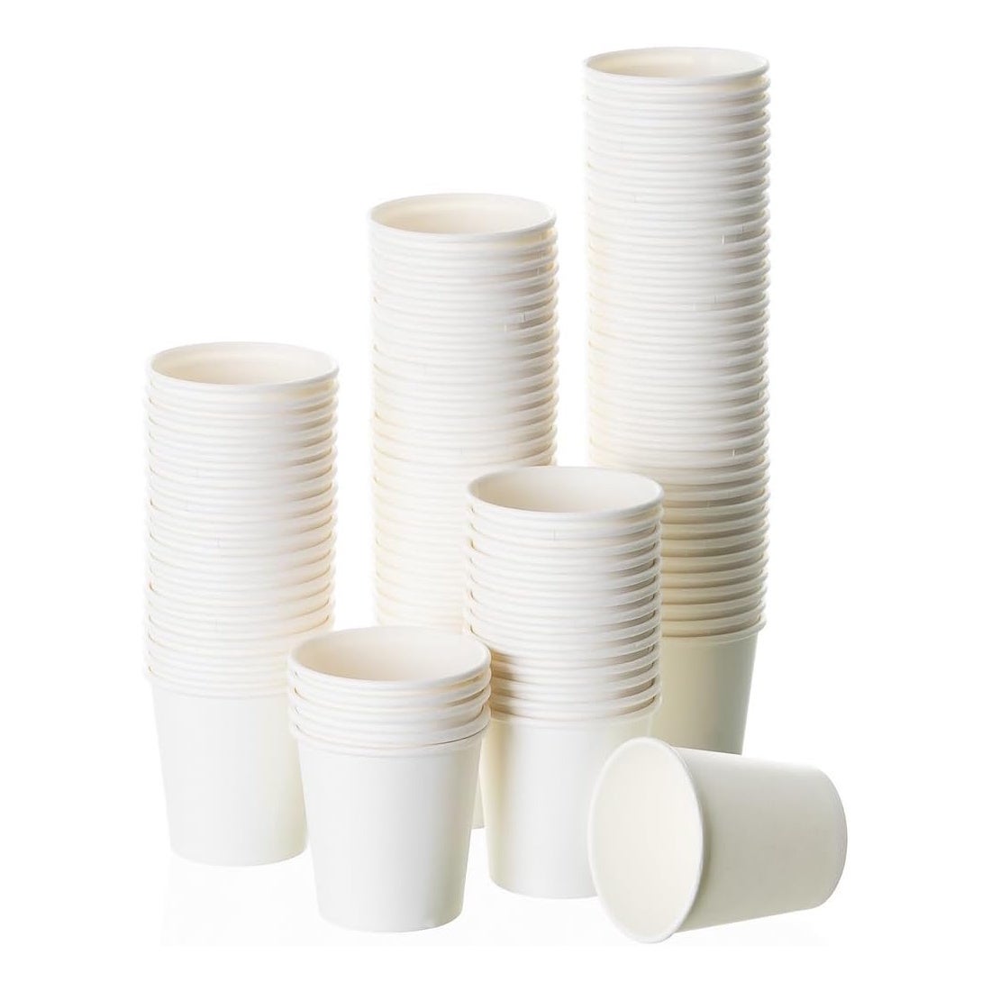 200 vasos desechables de cartón biodegradable blanco de 120 cc Para café, infusiones o agua. Adecuados para celebraciones y oficina. Resistentes y compostables. Best Products