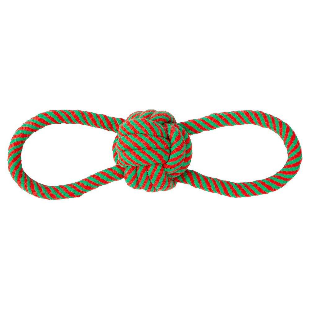 FREEDOG ROPE BALL CHRISTMAS DOBLE ASA 30CM
