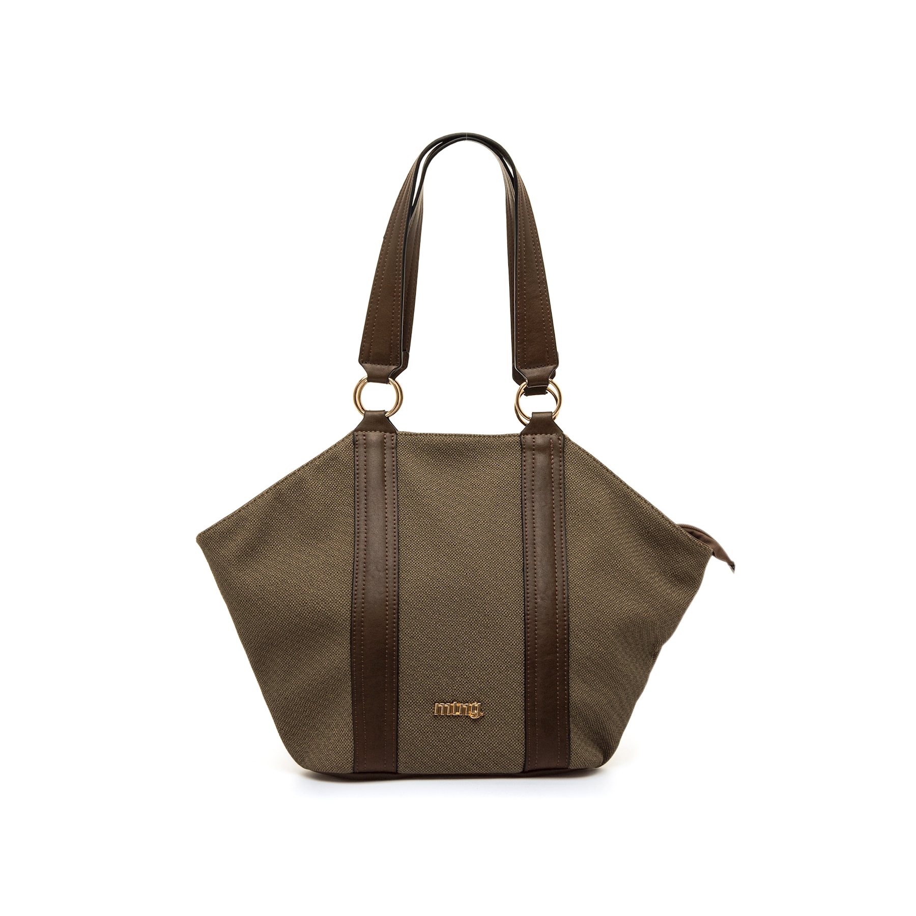 Mustang-MTNG bolsos mujer canyas marron con cierre cremallera