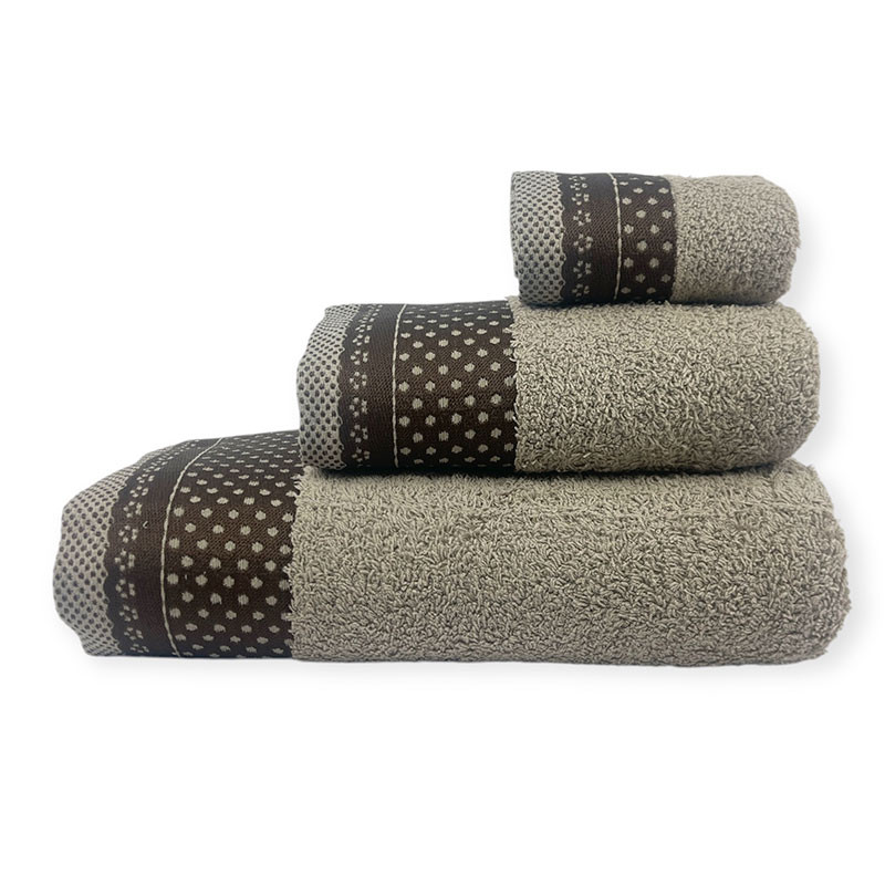 RUFINO DÍAZ Juego Toallas Rizo 3p Algodón Peinado 600gr Renda - Tejido absorvente, suave y resistente - Para baño, spa, piscina