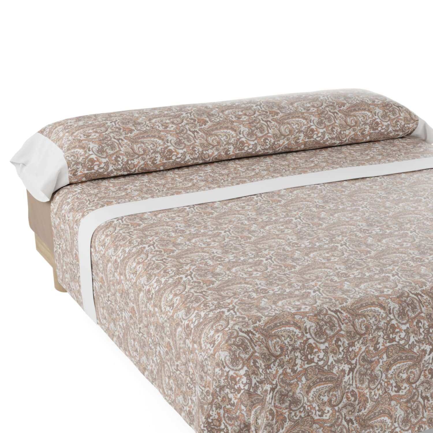 Nalui Juego de Sábanas Atenea Beig / Blanco Tejido Polycotton, Lavable a 30º y Fácil Planchado