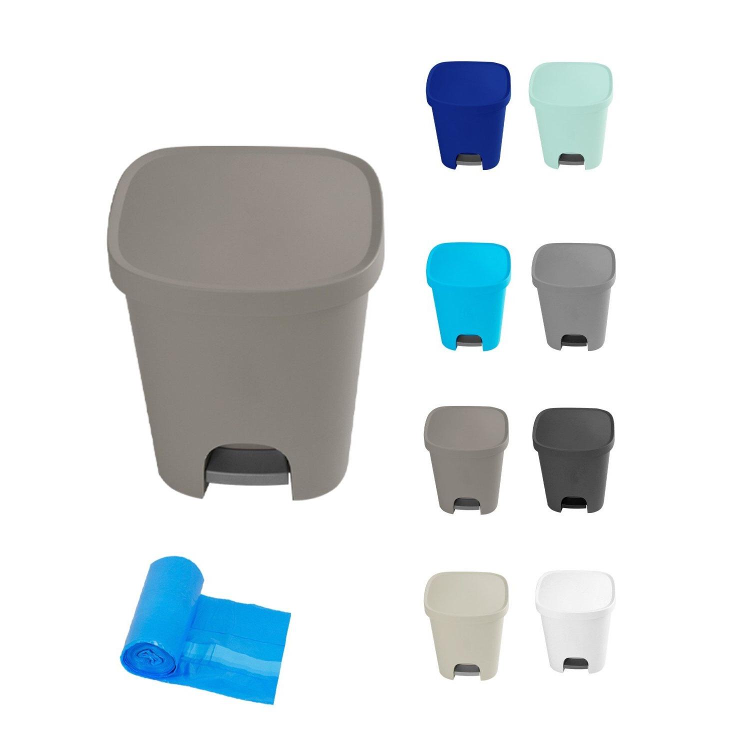 Cubo basura plástico Apertura con pedal 25 Litros | Cubo reciclar Mate 35x30x42 cm