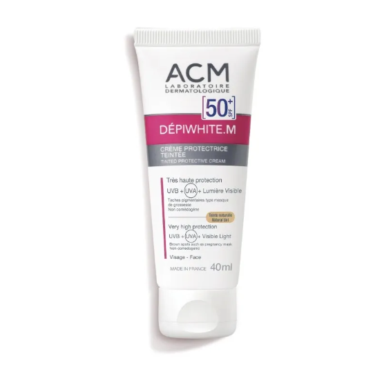 ACM - Protector solar facial Dépiwhite.M SPF 50+  40 ml con color efecto buena cara antihiperpigmentación