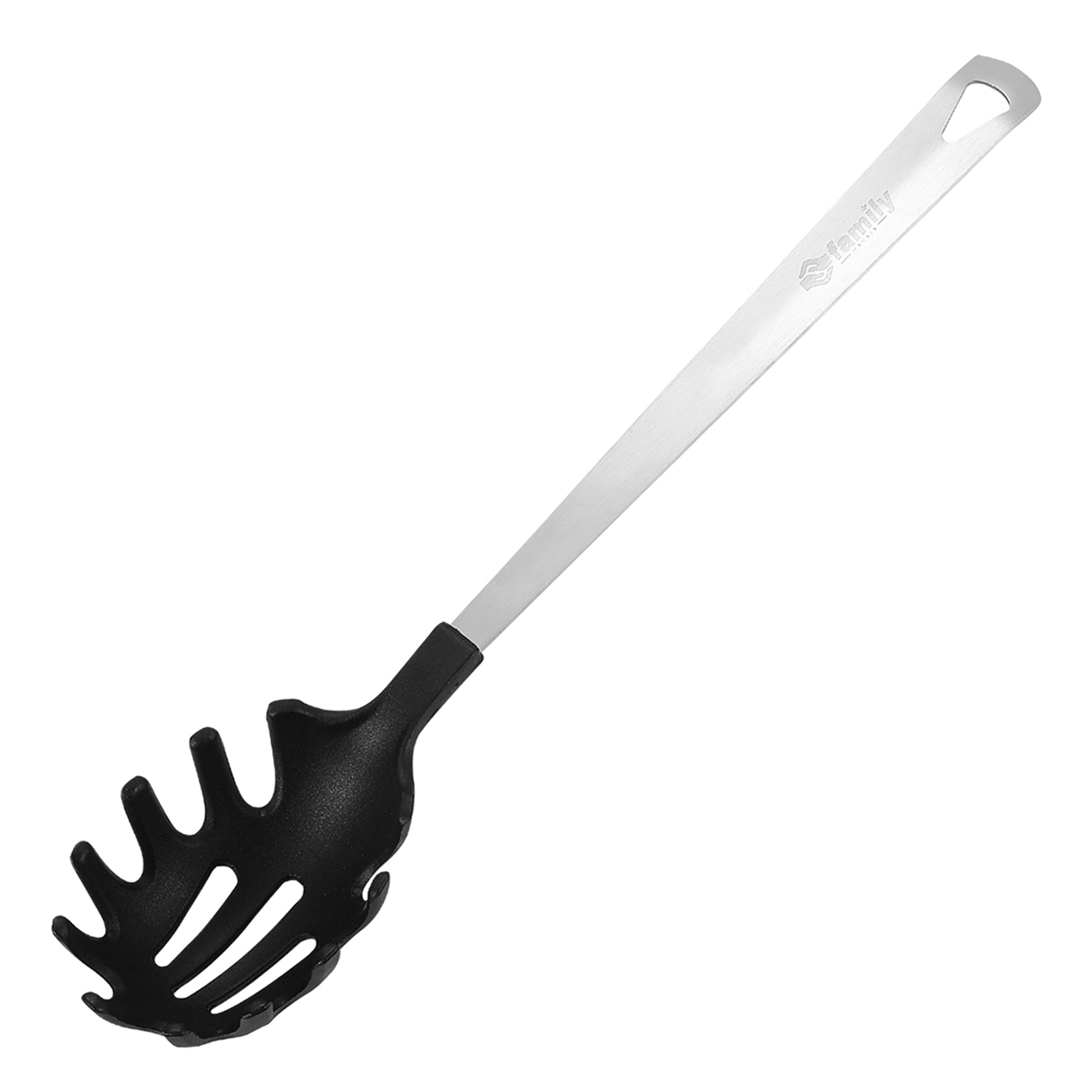 Family Utensilios de Acero y Nylon para Cocina Antiadherente y Resistentes al Calor  sin BPA  Espátula  Cucharón  Espumadera  Cazo de servir  Cuchara espagueti