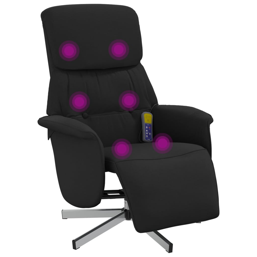 Vidaxl Sillón Reclinable de Masaje con Reposapiés en Tela - Gris Claro