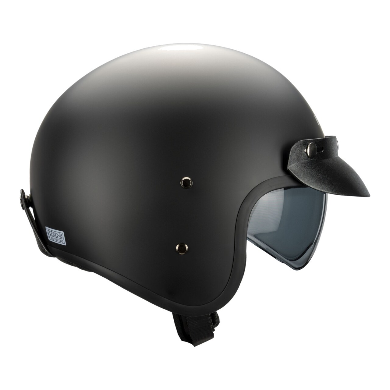 Casco Jet Clásico Con Pantalla Solar Bolita Ece 22.06 HC3310NLB