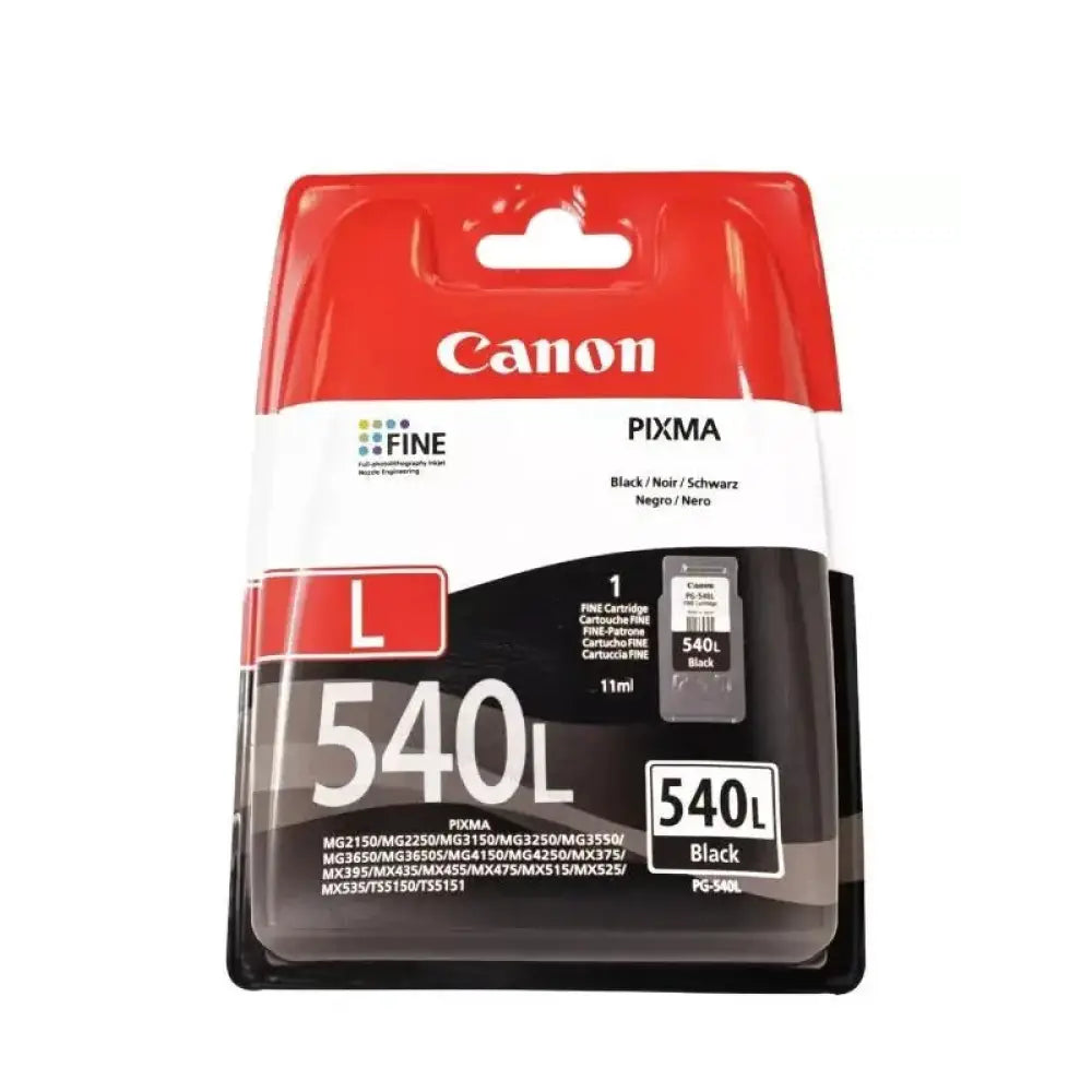 Canon - Cartucho tinta original PG-540L negro 11 ml con calidad constante 100 % vida útil impresión de documentos A4 hasta 300 páginas compatibilidad con modelos PIXMA