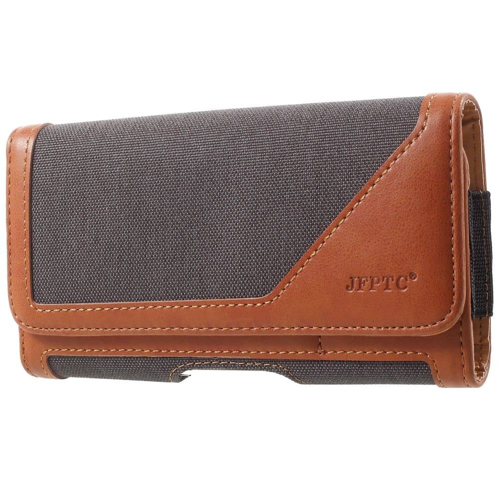 Funda Cinturon para Tone E21 (2021) con Clip Metalico Textil-Piel Horizontal - Marrón oscuro