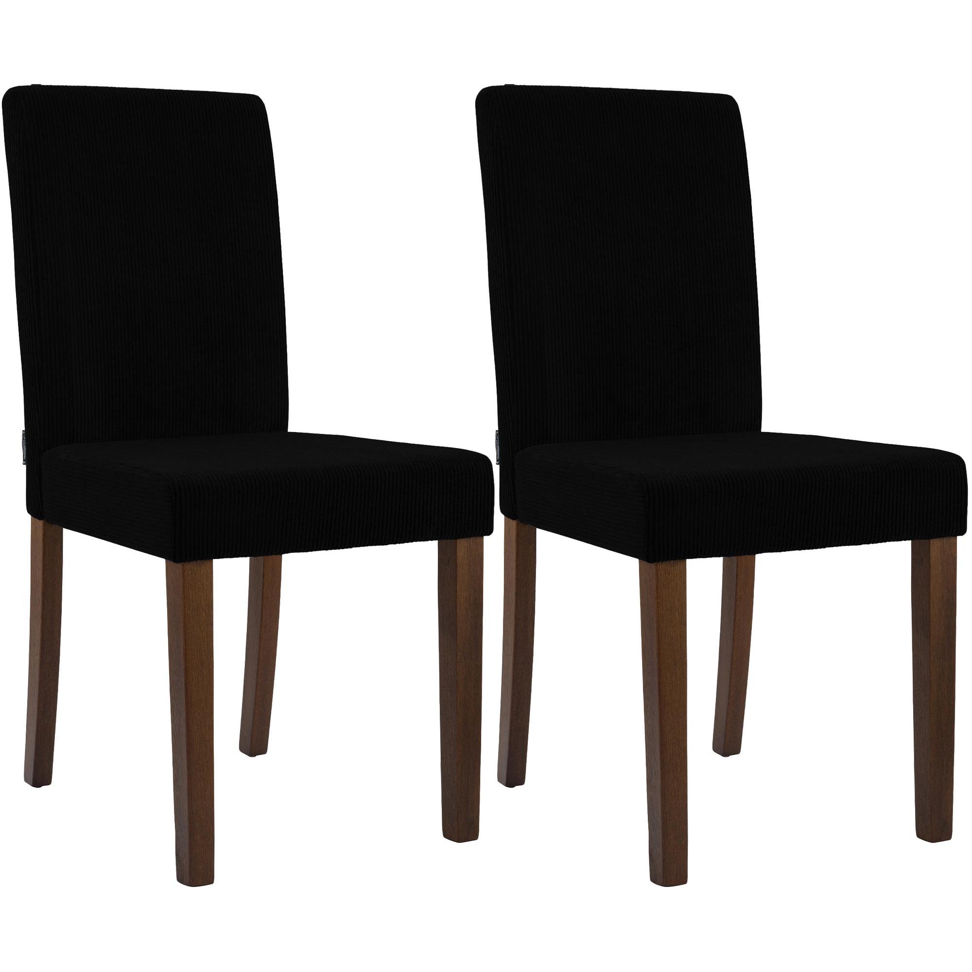 2er Set Esszimmerstuhl Ina Cord antik dunkel