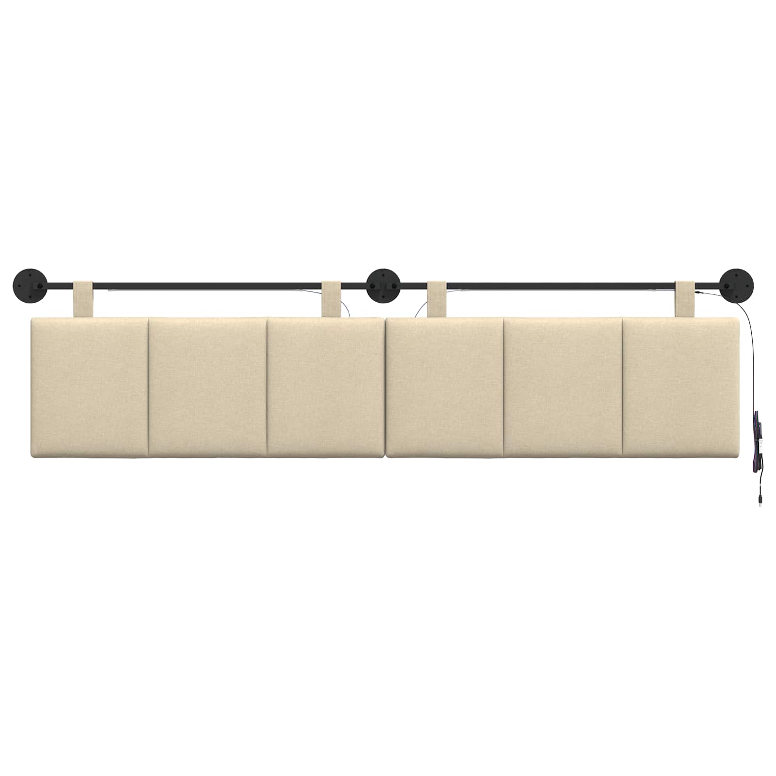 vidaXL Cabecero colgante Con luz LED  Tela 210 x 55 x 5 cm Multicolor