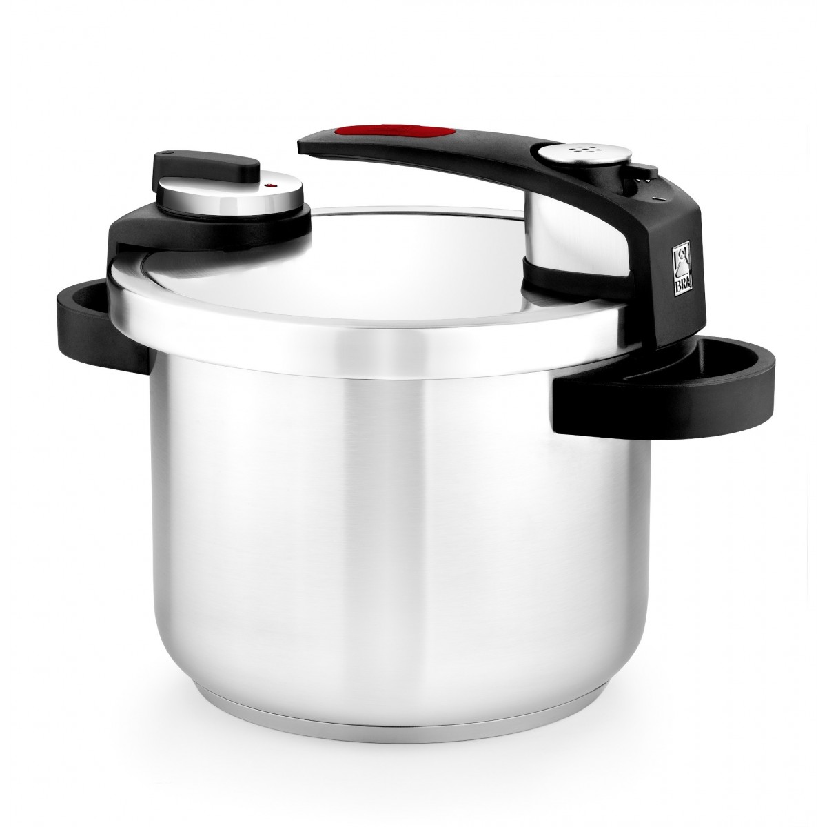 Bra - Olla a Presión Tekna, De 4 a 7 Litros, Acero Inoxidable, Triple Fondo Difusor, Sistemas de Seguridad, Margo Ergonómico