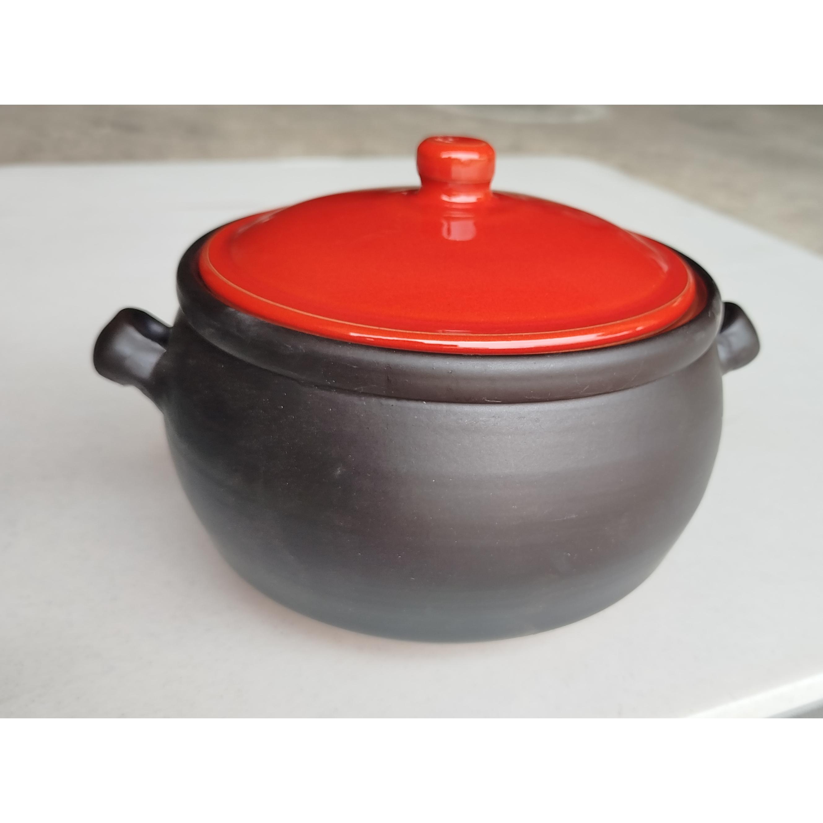 OLLA pequeña alta moderna de Cerámica Artesanal 20cm - 2,75 Litros - Biosa - PARA COCINAS DE VITRO, GAS Y EL HORNO.