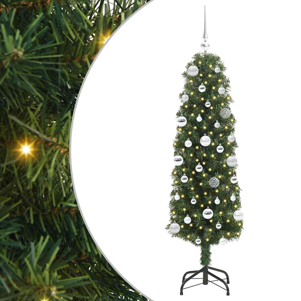 vidaXL Árbol de Navidad artificial Verde 150 cm PVC, Acero y Plástico Multicolor