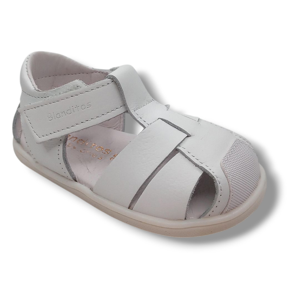 Blanditos by Crio's Sandalia Cerrada Niño Crios COSTA BCO26V 10475 BLANCO Respetuoso calzado niños Blanditos Summer ROYALE CORDONETS