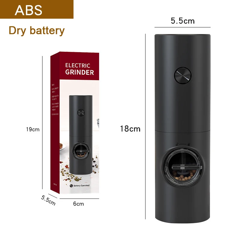 Molinillo Eléctrico de Sal y Pimienta con aspereza ajustable, Molino recargable, Device de Cocina