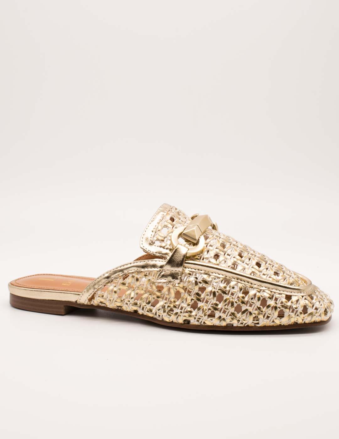 Mule Be Free Anne-1578 Leather Gold de Mujer